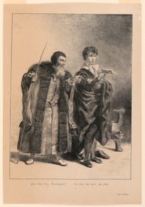 Illustration für Hamlet. Polonius und Hamlet (II,2) von Eugène Delacroix