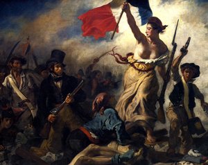 Die Freiheit führt das Volk von Eugène Delacroix