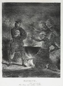 Macbeth konsultiert die Hexen von Eugène Delacroix