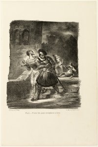 Mephistopheles und Faust fliehen nach dem Duell, aus Faust von Eugène Delacroix