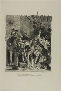 Mephistopheles im Studentenwirtshaus, aus Faust von Eugène Delacroix