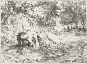 Ophelias Tod von Eugène Delacroix