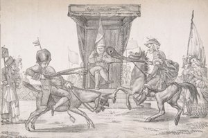 Polemisches Duell zwischen Lady Quotidienne und Sir Journal de Paris, 1821 von Eugène Delacroix