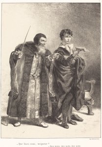 Polonius und Hamlet Akt II, Szene II, 1834-1843 von Eugène Delacroix