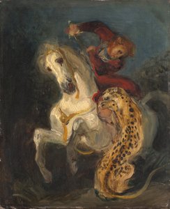 Reiter von einem Jaguar angegriffen