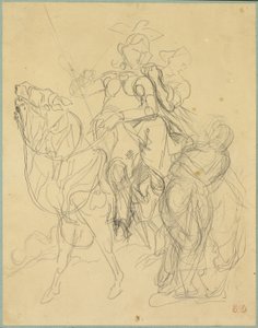 Studie für Marphise und die Herrin von Pinabel von Eugène Delacroix