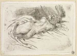 Studie einer Frau von hinten gesehen von Eugène Delacroix
