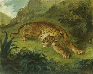 Tiger und Schlange von Eugène Delacroix