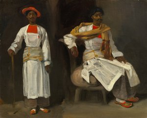 Zwei Studien eines Inders aus Kalkutta, sitzend und stehend, ca. 1823-1824