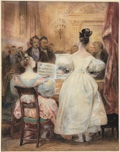 Ein Konzert: Laura Devéria singt von Eugène François Marie Joseph Devéria