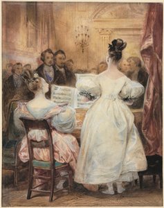 Ein Konzert: Laura Devéria singt von Eugène François Marie Joseph Devéria