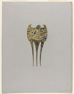 Entwurf für einen Nymphen-Kamm von Eugene Grasset