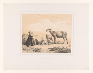 Ziege, Schaf und zwei Lämmer von Eugène Verboeckhoven