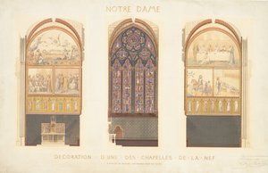 Plan zur Renovierung einer Kapelle im Schiff der Kathedrale Notre Dame, Paris, 1843