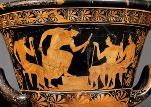 Rotfiguriger attischer Krater, genannt Krater des Antaios