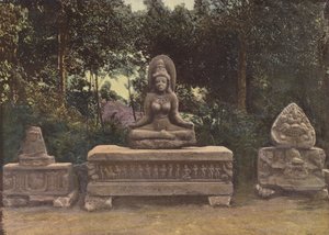 Relief und Statue der Göttin Uma