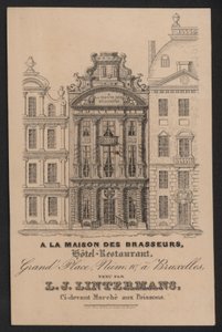 A La Maison Des Brasseurs, Hotel Restaurant, Brüssel, L J Lintermans (Gravur)