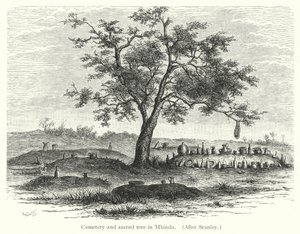 Friedhof und heiliger Baum in Mbinda