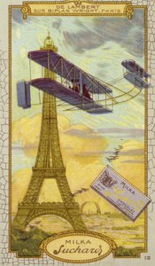 Charles de Lambert in einem Wright-Doppeldecker, Paris von European School
