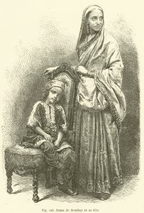 Dame von Bombay und ihre Tochter (Stich) von European School