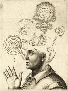 Diagramm des menschlichen Denkens und der vier Sinne, ca. 1650 (Gravur) von European School