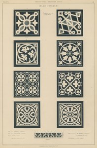 Beispiele für eingelegten Bodenbelag aus dem Baptisterium und der Kirche San Miniato al Monte, Florenz, und der Kathedrale von Lucca, Italien von European School