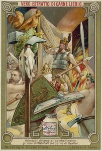 Heimdallr bläst das Gjallarhorn, um die Götter von Valhalla zum Kampf zu rufen von European School