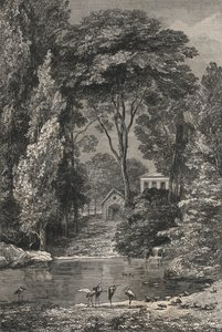 Das Schweizer Tal im Jardin des Plantes von Paris (Gravur) von European School