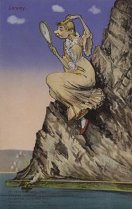 Lorelei, bewundert sich im Spiegel von European School