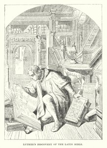 Luthers Entdeckung der lateinischen Bibel (Gravur) von European School