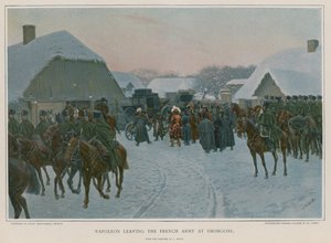 Napoleon verlässt die französische Armee in Smorgoni