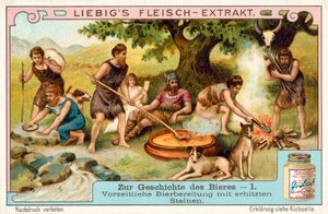 Prähistorische Bierproduktion mit erhitzten Steinen von European School