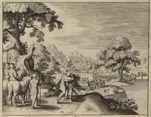 Versöhnung von Jakob und Esau (Gravur) von European School