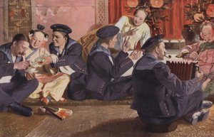 Matrosen in einem chinesischen Teehaus von European School