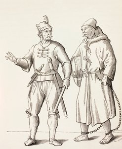 Sechzehnter Jahrhundert Galeerensoldat mit einem Galeerensklaven, ca. 1880