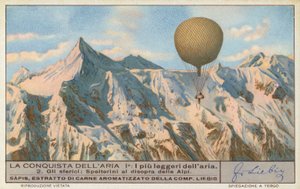 Schweizer Ballonfahrer Eduard Spelterini fliegt über die Alpen von European School