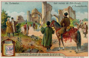 Die Ruinen der Bibi-Chanum-Moschee in Samarkand in Usbekistan von European School