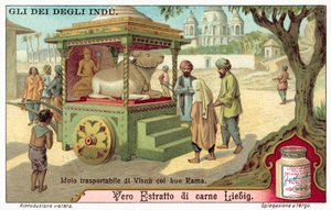 Transportable Idol von Vishnu mit dem Ochsen Rama von European School