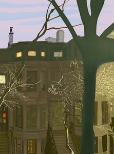 Brownstone bei Nacht von Evan Sklar