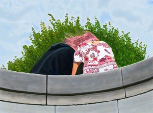 Paar im Tuileriengarten von Evan Sklar