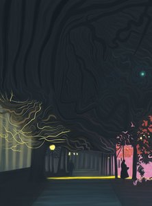 Bürgersteig, Prospect Park West, 6 Uhr morgens von Evan Sklar
