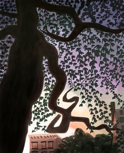 Baum und Allee in der Dämmerung von Evan Sklar