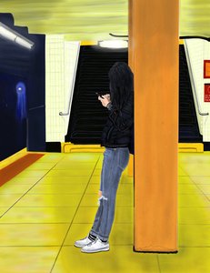 Warten auf den F-Zug, Brooklyn von Evan Sklar