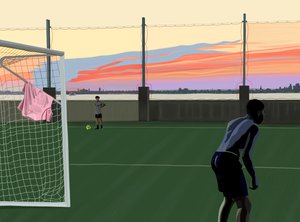 Jugendfußball im Brooklyn Bridge Park von Evan Sklar