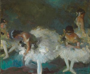 Tänzer hinter der Bühne von Everett Shinn