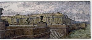 Der Senatsplatz in St. Petersburg. Beschreibung der Gebäude am Ufer der Newa