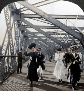 Die Promenade, Williamsburg Bridge, New York, USA, ca. 1900er Jahre