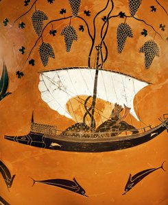 Dionysos auf seinem Schiff von Exekias Exekias