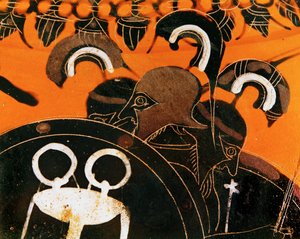 Der dreiköpfige Riese Geryon, dessen Vieh Herakles stahl ...