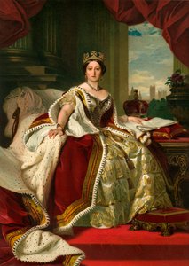 Ihre Majestät die Königin in ihren Staatsroben, 1859, ca. 1897